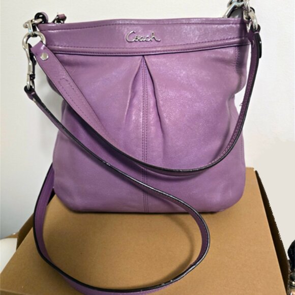 Coach Ashley Hippie Bag F20114 Rare Lavender Purple Leather Crossbody Shoulder - Picture 1 of 8